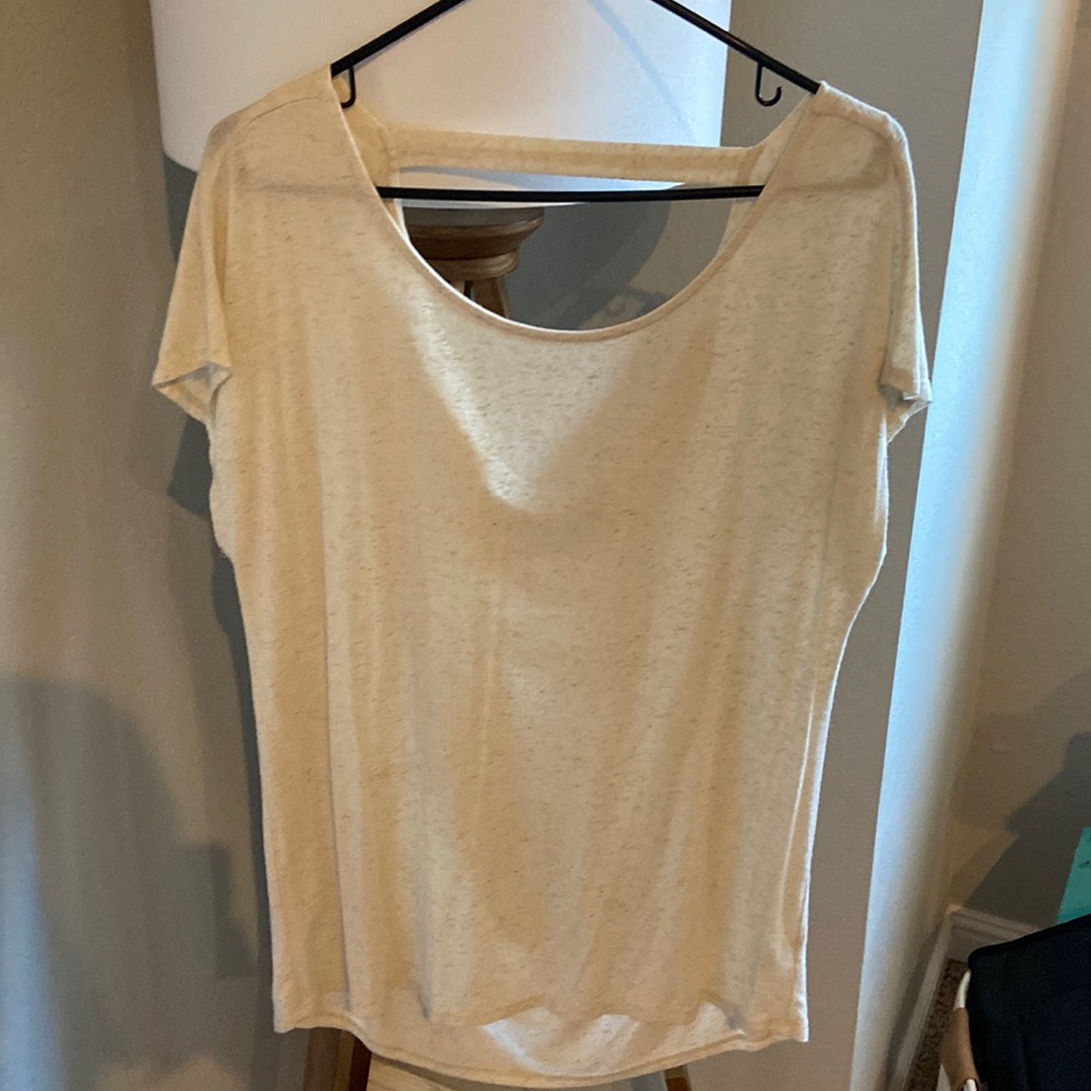 Beige shirt, Harlowe & Graham, size M.